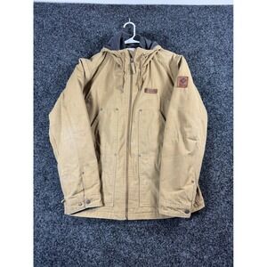 Columbia Sportswear Mens L Insulated Lined Canvas Work Utility Jacket Tan